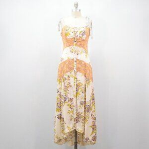 Free People Soft Floral Button-Up Midi Sundress